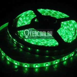 Герметичная светодиодная лента зелёного свечения 3528-300 LED, IP 65, 4,8 Вт/м, 12V. 5 Метров.