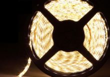 Открытая светодиодная лента тёплого свечения 5050-600 LED, IP 20, 28,8 Вт/м, 24V. 5 Метров.